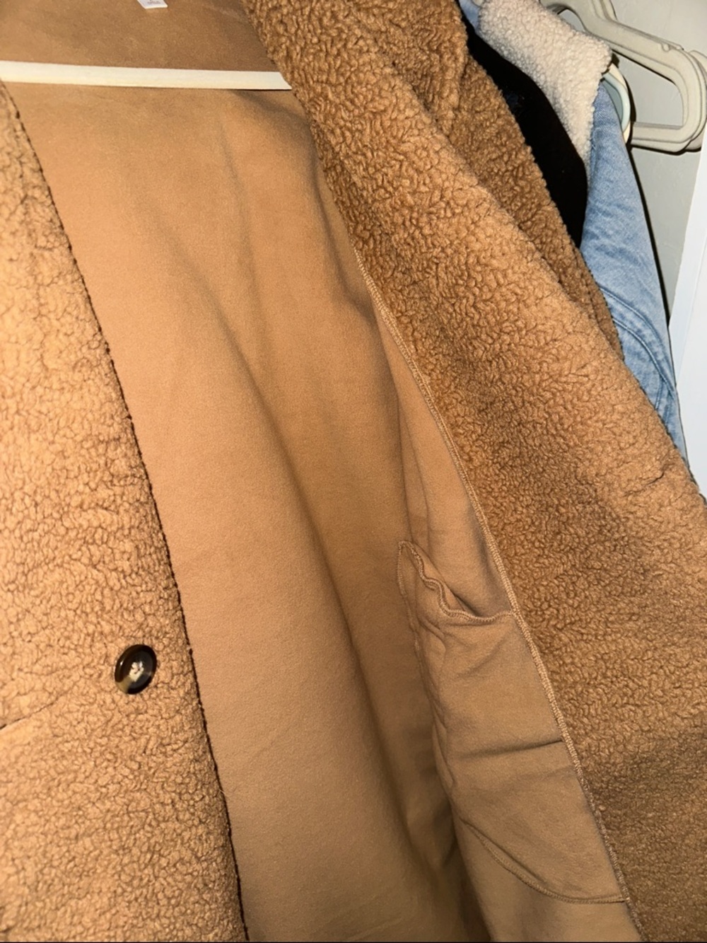 Uniqlo Chestnut Teddy Longline Coat - Warm Brown - Picture 5 of 5